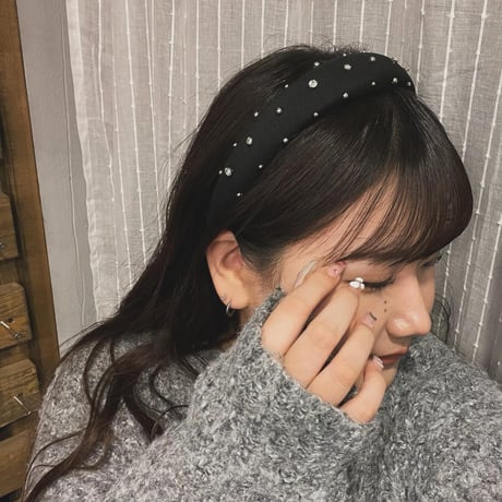 2402HA0052 / Stone beads headband（Gray）