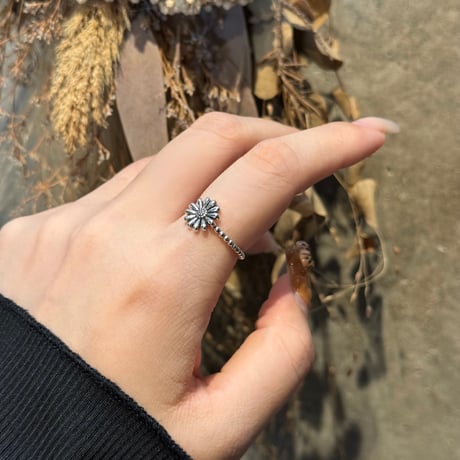 2508RG0675 / Ball line mini Daisy ring（Silver）