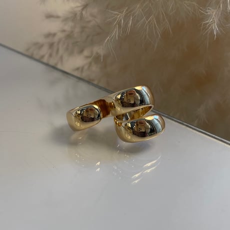 2405RG0466 / Twine around double finger ring（Gold）