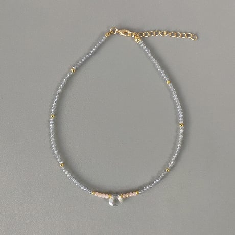 Small crystal beads Choker Necklace（#02）  /  2106-NC058