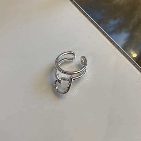 2407RG0497 / Irregular twist double line ring（Silver）