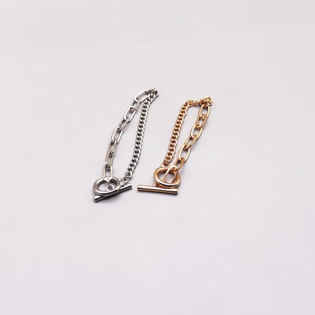 different Chain Mantel Bracelet（Gold）/ 2112_BR0129