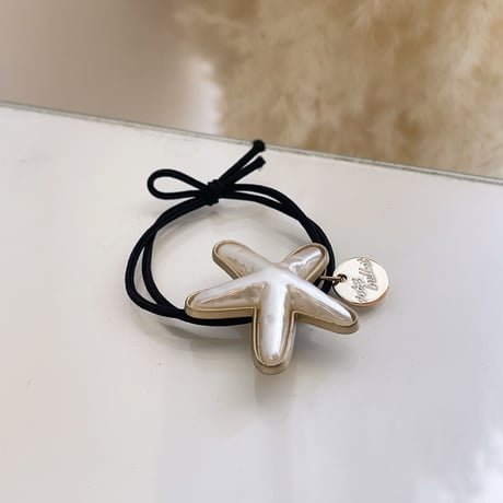 2305HA0027 / starfish shell hair rubber（Gold）
