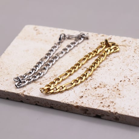 Figaro link chain Bracelet（Gold）/ 2109_BR108