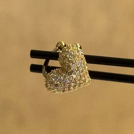 2504EC021 /  mirror ball heart Ear Cuff（Gold）