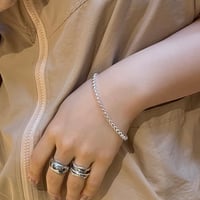 2510BR0093 / Block Connect Chain Bracelet（Silver）
