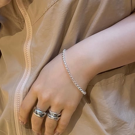 2510BR0093 / Block Connect Chain Bracelet（Silver）