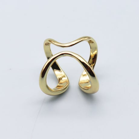 Creative Twisted Wave Geometric ring （Gold） /  2107-RG118