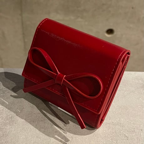 2502GS036(S)/ Ribbon Tri-fold Wallet（Red)