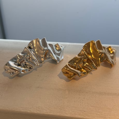 2604HA0085(S)/ Crumpled metal barrette（Silver）