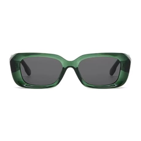 【 Select 】Vintage Retro Square Style Sunglasses (Dark Green/Grey)