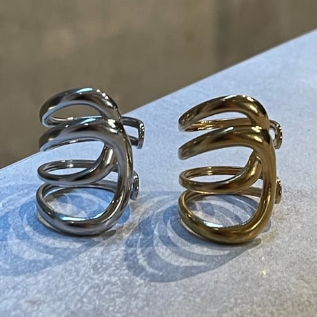 2509RG0680/ Long Line Wave Ring（Silver）