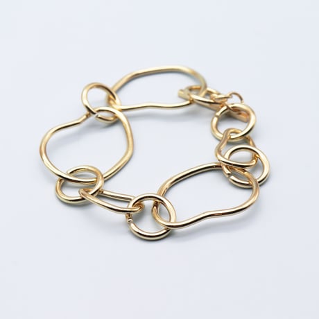 2402BR0027  / Thick Metal Link Chain Bracelet（Gold）