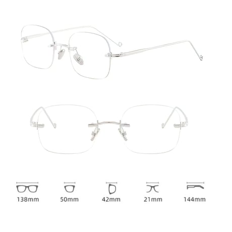 【 Select 】Metal Flame Rimless Oval Sunglasses (Gold/Clear)