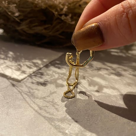 EC106 / Craft metal chain Earcuff(Gold)