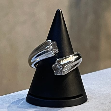 2509RG0677/ Star Shiny Cross Ring（Silver）