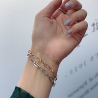 2604BR0125 / Simple oval chain Bracelet（Gold）