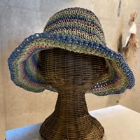2503HW0078(S) / Wired Border Paper Hat（Navy/Green）