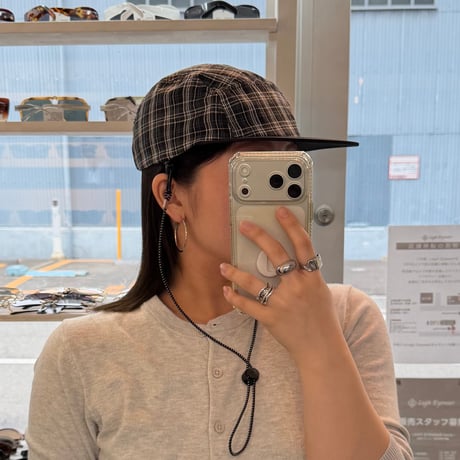 2504HW0087(S) / 2Way cotton check cap（BlackCK）