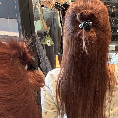 2409HA0080 / Rose motif Hair tie（Black）