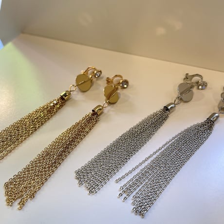 fringe chain earring（Silver）/ 2203_ER0107