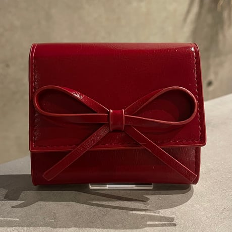 2502GS036(S)/ Ribbon Tri-fold Wallet（Red)