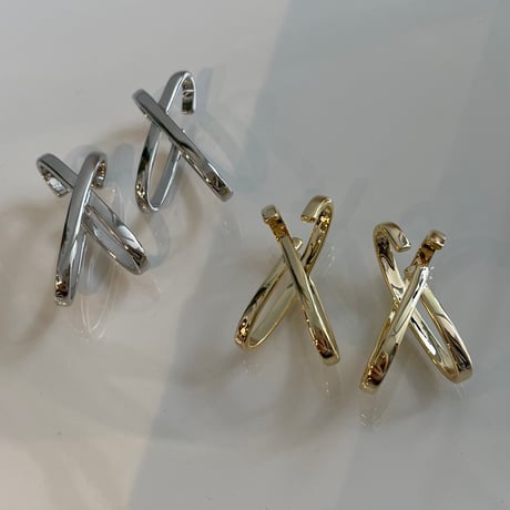 2401EC001/ X Shape Crossed Ear Cuff（Gold）
