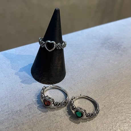 2512RG0691 /  Heart stone rose ring（Green）