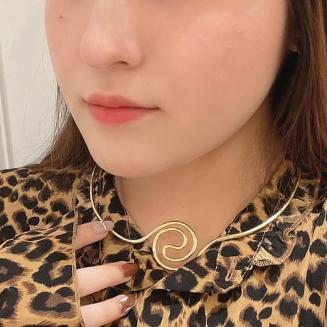 Bib Collar curl Metal Chokers（gold）/ 2109-NC081