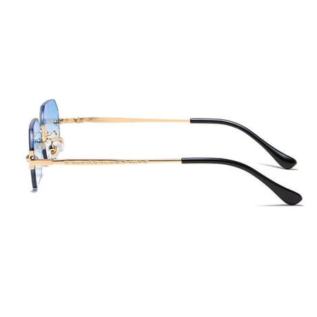 【 Select 】Gothic Rimless Sunglasses (Gold/Blue)