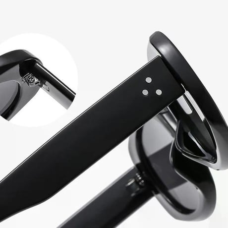 【 Select 】Retro Oval Flame Sunglasses (Black/Grey）