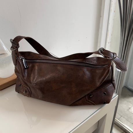 2603BG048(S) / 2Way PU Leather Shoulder Bag (Brown)