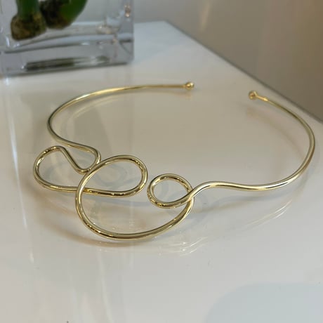 2310NC0207 / Bib Collar curve Metal Chokers（gold）