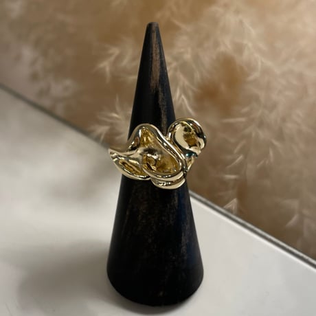 2403RG0417 / Twist metal irregular ring（Gold）