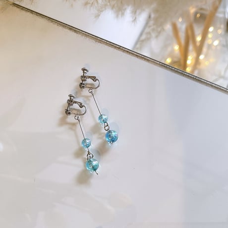 Mini Aurora ball Earring（Blue）/ 2205_ER0110