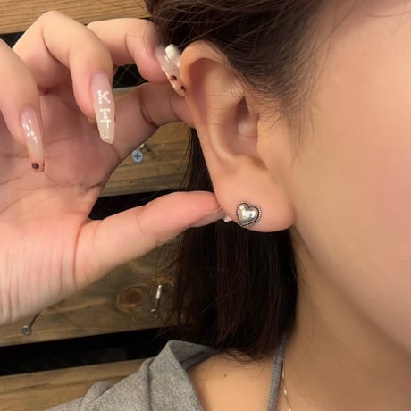 2411PR0732 / Mini heart motif Pierce（Silver）