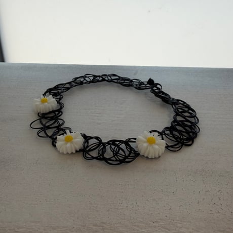 2604NC0384 / Daisy motif choker（Black）