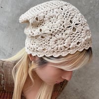 2506HW0093(S) / Crochet lace knit cap（Ivory）