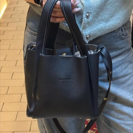 2509BG040(S) / Fake leather 2way sholder bag (Black)