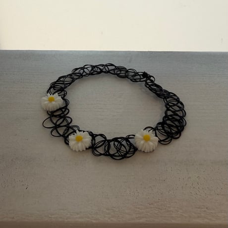 2604NC0384 / Daisy motif choker（Black）
