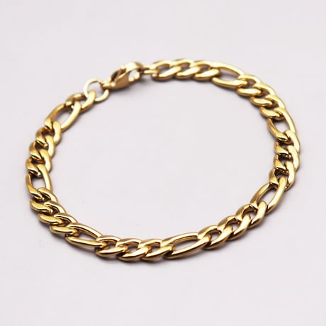 Figaro link chain Bracelet（Gold）/ 2109_BR108