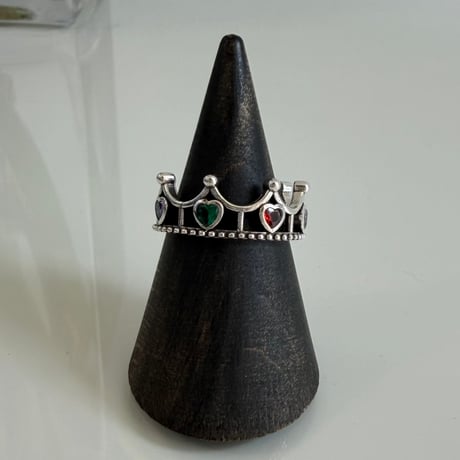 2606RG0810 / Crown Heart color stone ring（Silver）