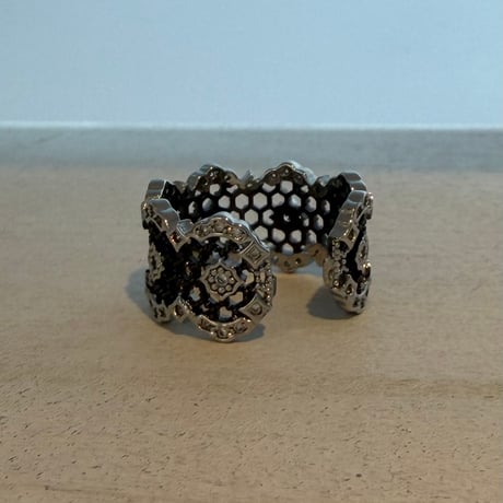 2605RG0793 / See-through stone ring（Silver/Black）