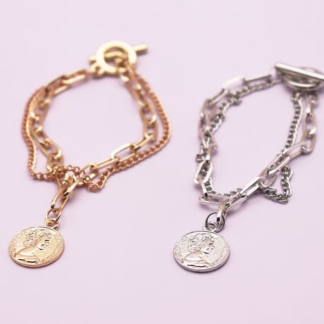 Coin Chine Combination  Bracelet（Gold）/ BR-050