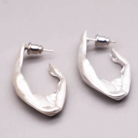Vintage Oval Shape Open Hoop Pierce（Silver） / 2109_PR0264