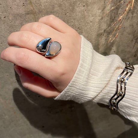 2405RG0463 / Drop open stone ring（Silver）