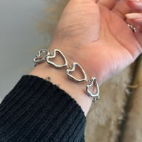 2508BR0092 / Heart motif Connect bracelet（Silver）