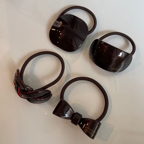 2401HA0041 / Brown plate hair rubber（Brown/Oval）