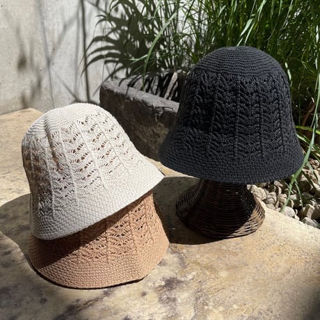 2606HW067(S) / Simple crochet Hat（Black）