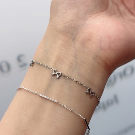 2606BR0142 / Mini Ribbon motif Bracelet（Silver）